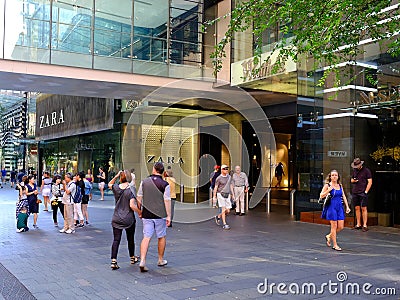 Pitt Street Mall, Sydney, NSW, Australia Editorial Stock Photo