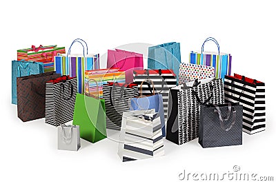 Many shopping bags Stock Photo