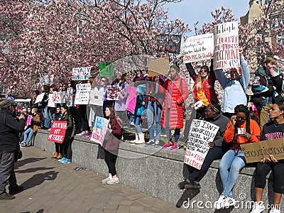 Many Signs at the Downtown Anti Gun Rally Editorial Stock Photo