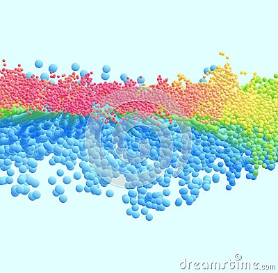 Many spheres of different sizes in empty space. Abstract background. 3d vector illustration Vector Illustration