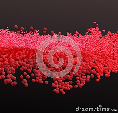 Many spheres of different sizes in empty space. Abstract background. 3d vector illustration Vector Illustration