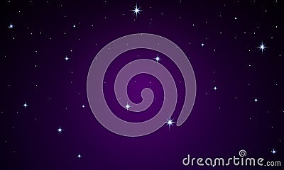 Many stars on a purple background Vector Illustration