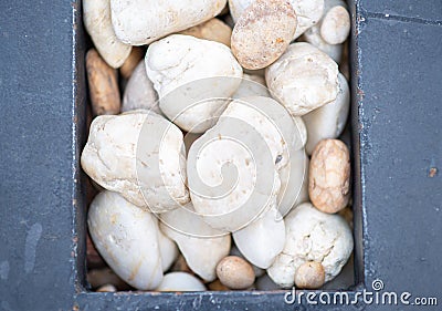 Many stones are lined up. Assemble into the background.White stone background picture Stock Photo