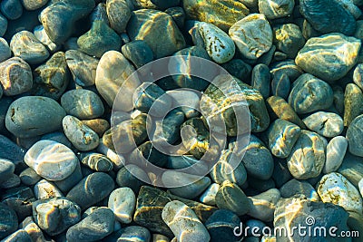 Many stones under water Stock Photo