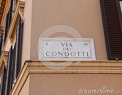 Street in Rome ITALY VIA CONDOTTI Stock Photo