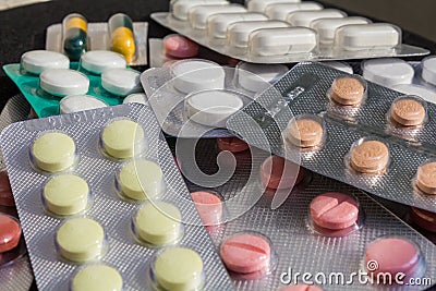 Colorful drugs and pills Stock Photo