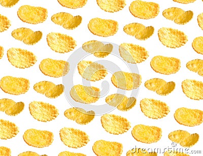 Many tasty corn flakes on background Stock Photo