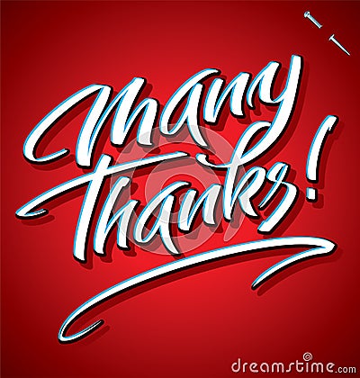 MANY THANKS hand lettering (vector) Vector Illustration