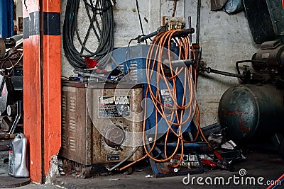 Many tools, That is in the garage. Editorial Stock Photo