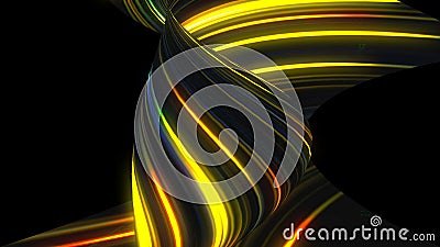 Many twisting glow lines, abstract computer generated backdrop, 3D render Stock Photo