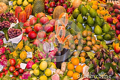 Many various Fresh fruit Stock Photo