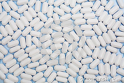 Many white pills Stock Photo