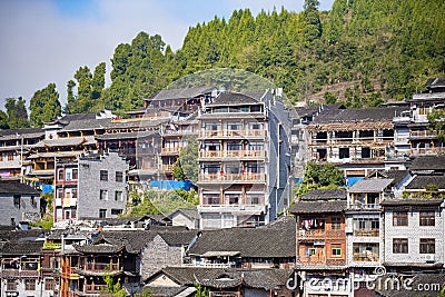 Many wooden house in Furong town, Furong town is an ancient town with a history of two thousand years. Editorial Stock Photo