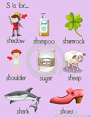 Many Words Begin With Letter S Stock Vector - Image: 74985855