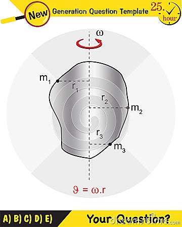 Physics, Uniform circular motion with changing position and velocity vectors and angles Vector Illustration