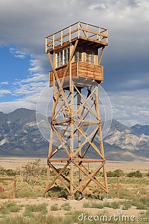 Manzanar guard tower Editorial Stock Photo