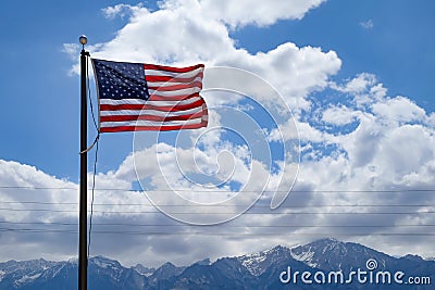 Manzanar Relocation Site American Flag Editorial Stock Photo