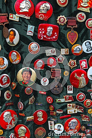 Mao's badges Stock Photo