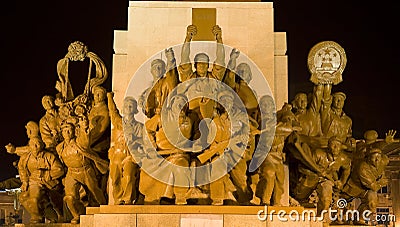 Mao Statue Heroes Zhongshan Square Shenyang China Stock Photo