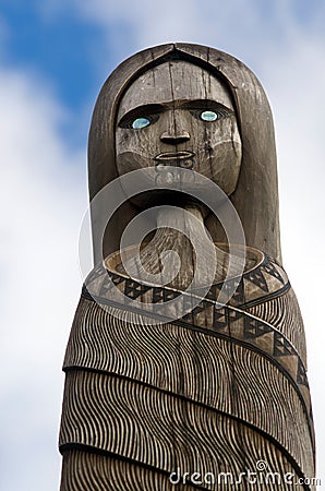 Maori Culture - Wood Carving Editorial Stock Photo