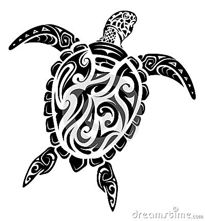 Maori style turtle tattoo Vector Illustration