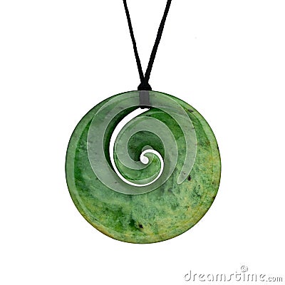 Maori nephrite jade pendant from New Zealand Stock Photo