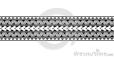 Maori polynesian tattoo bracelet. Tribal sleeve seamless pattern vector. Samoan border tattoo design fore arm or foot. Vector Illustration