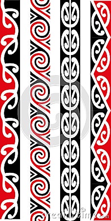Maori Seamless Pattern Designs Vector Illustration