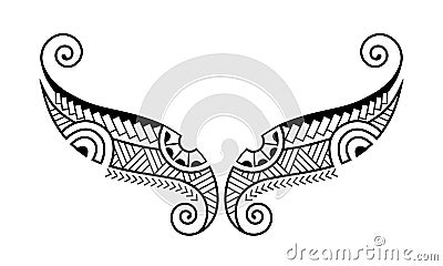 Maori style tattoo. For back, chest, belly. Ethnic decorative oriental ornament. Vector Illustration