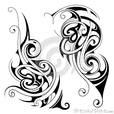 Maori style tattoo set Vector Illustration