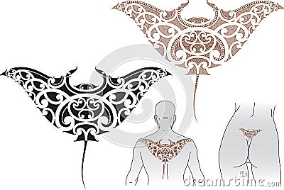 Maori Manta tattoo design Vector Illustration