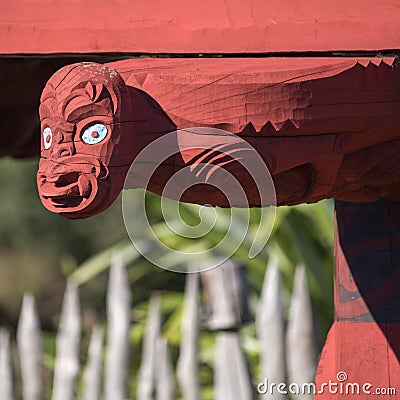 Maori traditional carving Editorial Stock Photo