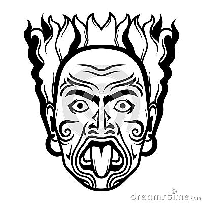 Maori traditional mask. Vector Illustration