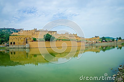 Maota Lake and Amber Fort in Jaipur, Rajasthan, India Stock Photo