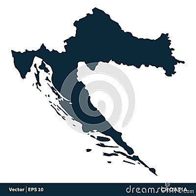 Croatia - Europe Countries Map Vector Icon Template Illustration Design Vector Illustration