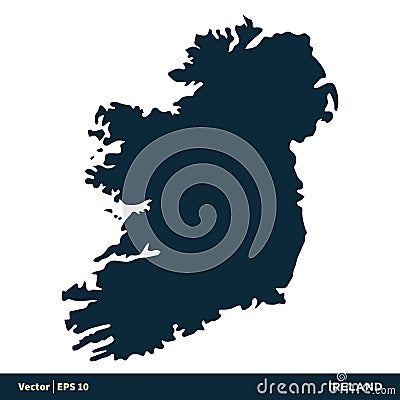 Ireland - Europe Countries Map Vector Icon Template Illustration Design. Vector EPS 10. Vector Illustration