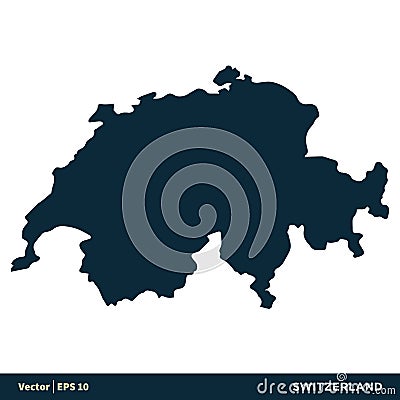 Switzerland - Europe Countries Map Vector Icon Template Illustration Design. Vector EPS 10. Vector Illustration
