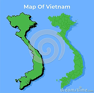Vector Vietnam map set flat illustration Vector Illustration