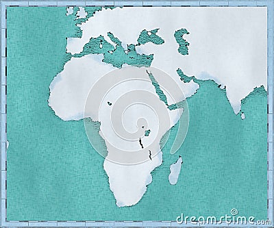 Map of Africa, drawn illustrated brush strokes, geographical map, physics. Cartography, geographical atlas Stock Photo