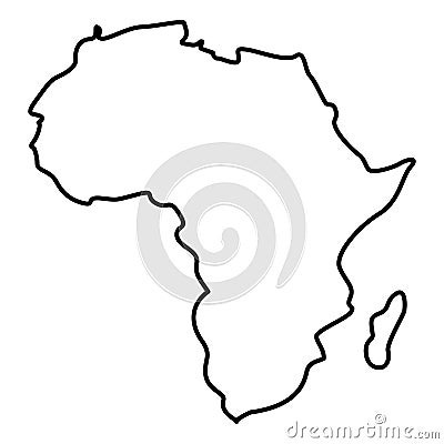 Map of Africa icon black color illustration flat style simple image Vector Illustration