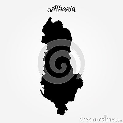 Map of Albania Cartoon Illustration