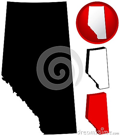 Map of Alberta, Canada Vector Illustration