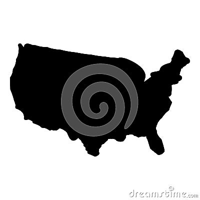 Map of America United Stated USA icon black color vector illustration flat style image Vector Illustration