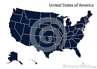 Map of America. USA. Vector Illustration