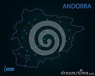 Map of Andorra. Vector illustration. World map Cartoon Illustration