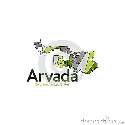 Map Of Arvada Colorado City Geometric Illustration Design Vector Illustration