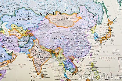 Map of Asia Stock Photo