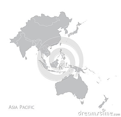 Map of Asia Pacific Vector Illustration