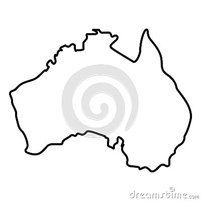 Map of Australia icon black color illustration flat style simple image Vector Illustration