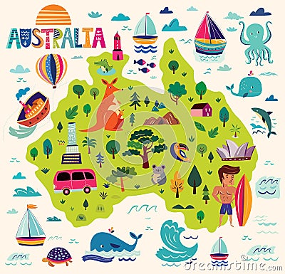 Map of Australia Stock Photo